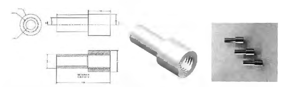 Heat Sink 안착을 위한 부분 Body 설계도면과 제작된 실물모습