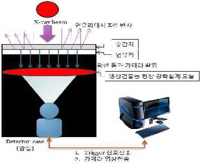 X-ray 영상검출능 향상으 e 위한 광학설계 시스템 구성도