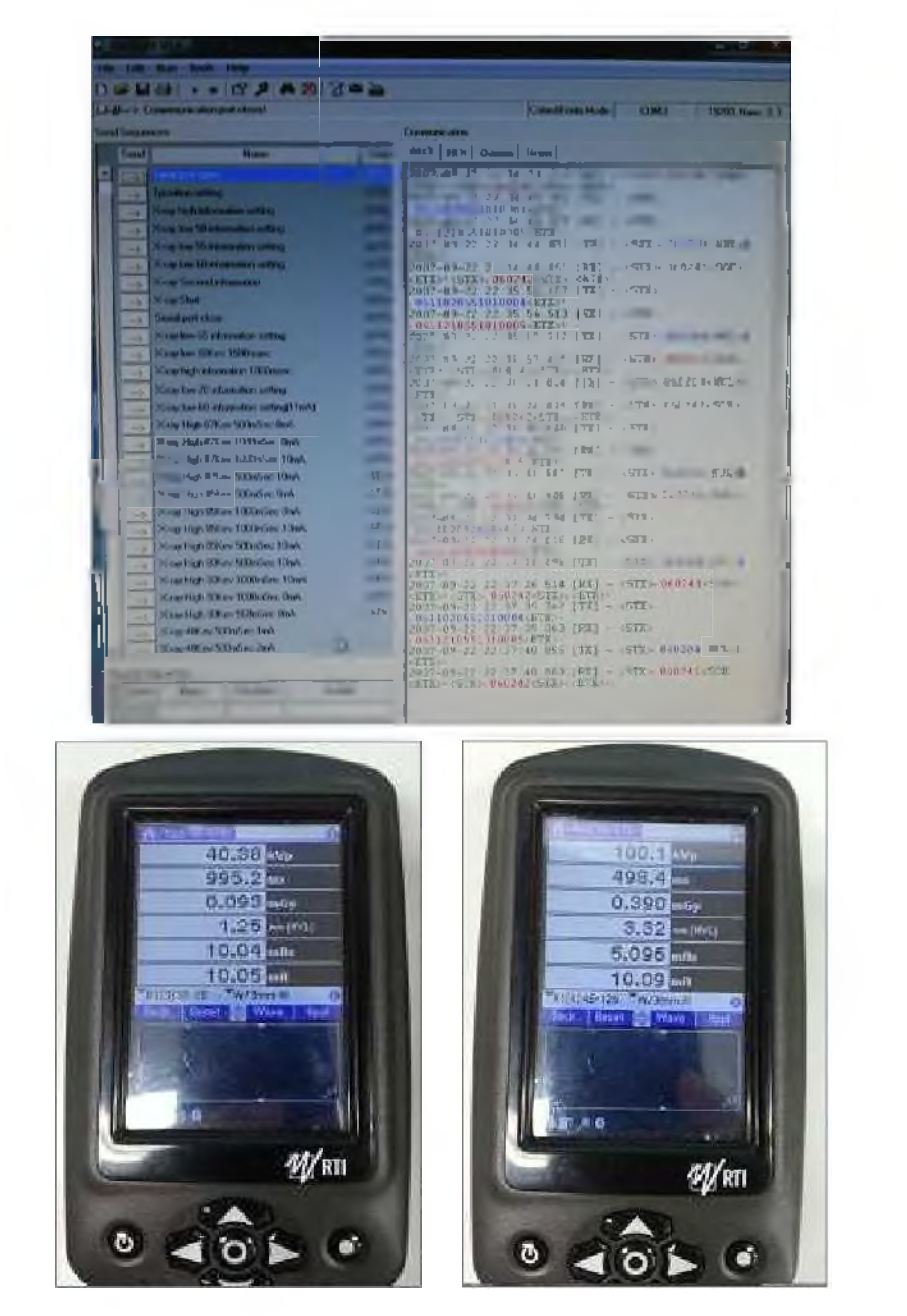 x-ray 계측기를 통한 40Kev ~ lOOKev, 0 ~ 10m A 테스트 결과