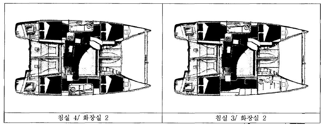 Lipari 41 evolution의 인테리어 레이아웃 타입