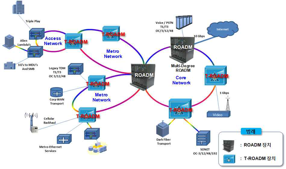 T-ROADM 장치 망구성