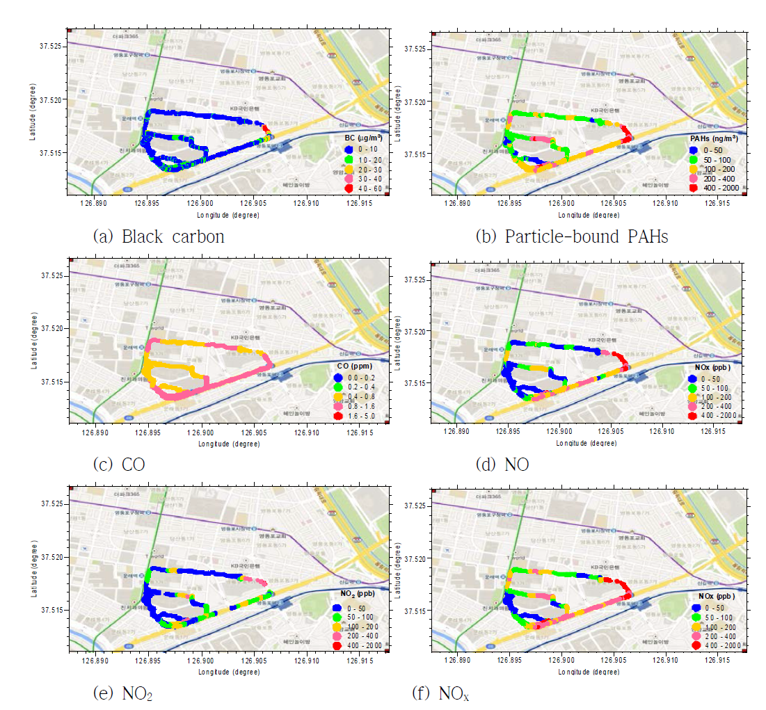 Spatial air pollution map around the day-care center (1st run)