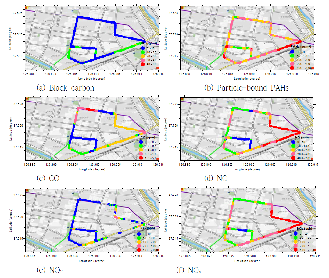 Spatial air pollution map around the day-care center (2nd run)