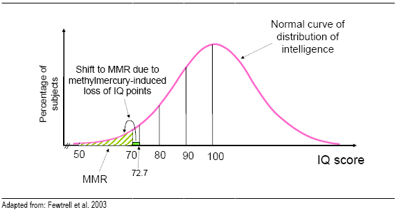 Shift to MMR as a result of methylmercury-induced IQ loss