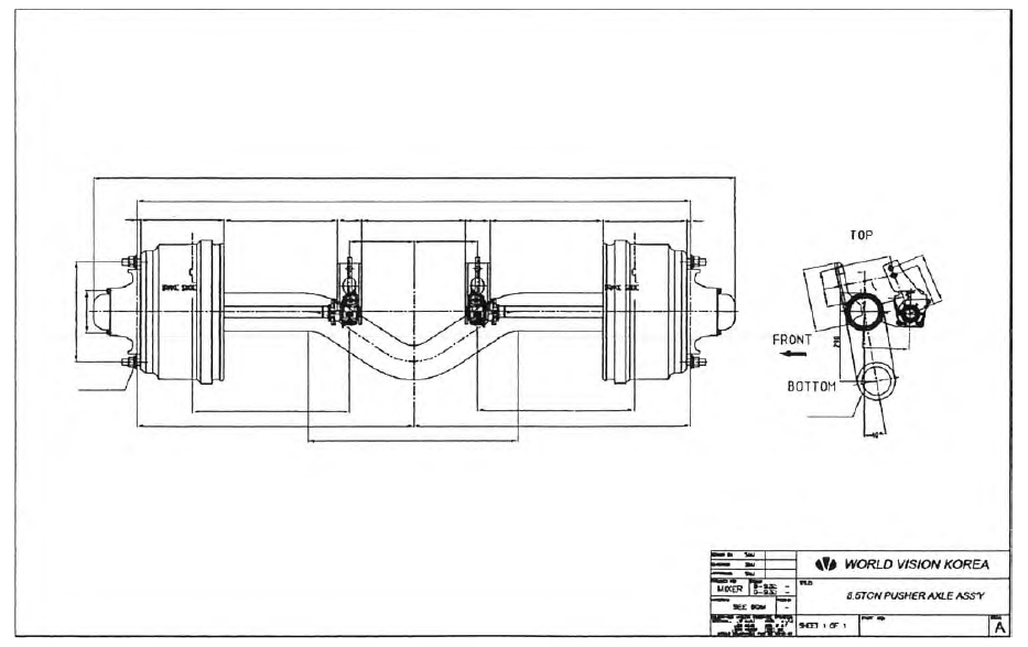 n 타입 Axle Shaft 2D 설계도면