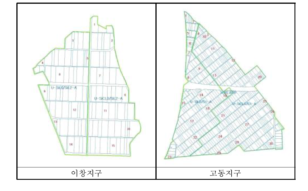 지구별 화학성 공간변이 분포도 작성용 시료 채취