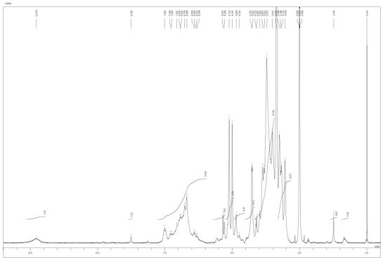 0.5 M NaOH 전처리 흑액으로부터 침출된 리그닌의 H-NMR 분석