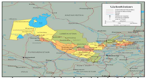 우즈베키스탄의 위치 및 행정구역
