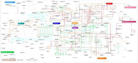 Pathway analysis of drought responsive genes in B73. Red and orange represented up-regulated genes, green and skyblue has represented down-regulated genes