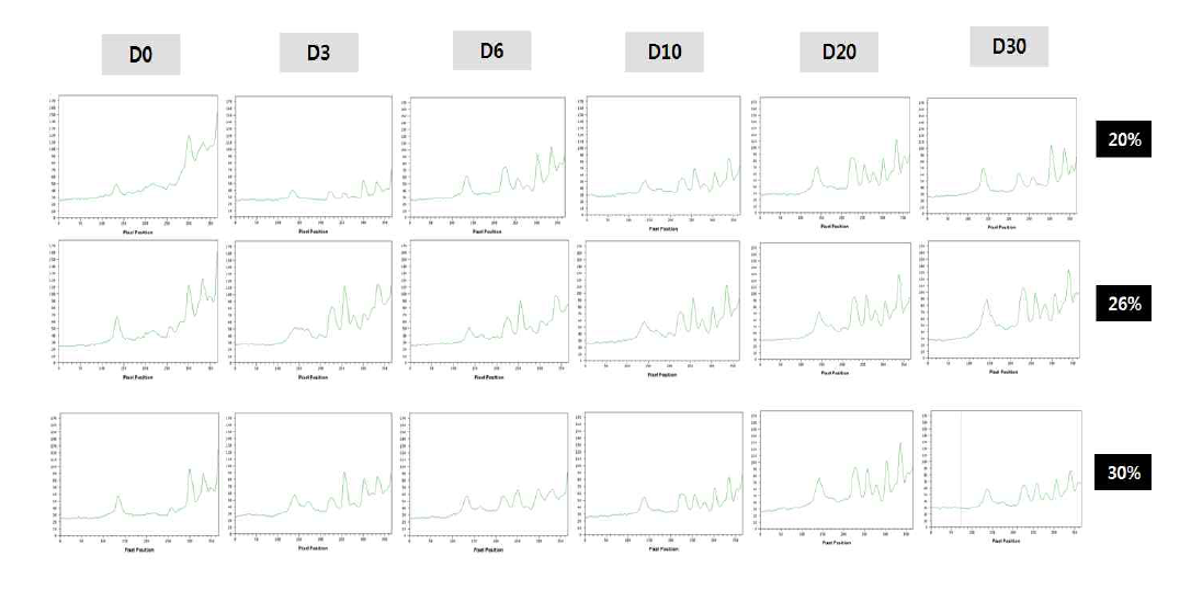 Dendrogram of each purified nurukD protein using Phoretix 1D program analysis