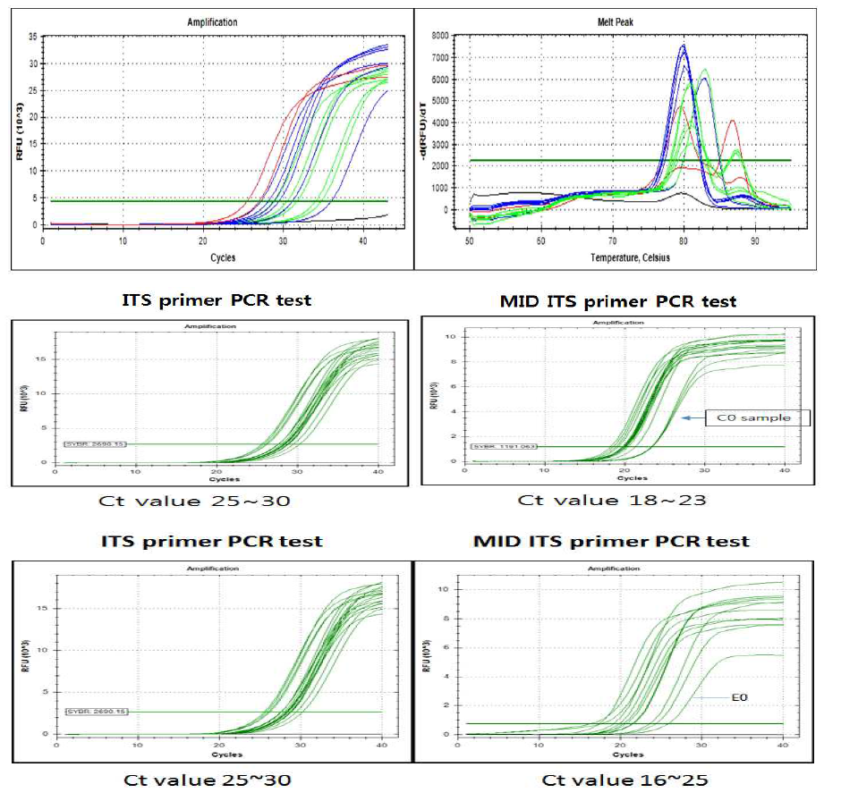 ITS primer and NGS-ITS priemr qPCR test using ITS primer and MID ITS primer