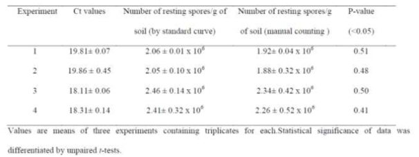 Validation of realtime PCR method to determine the abundance of P. graminis in soil samples