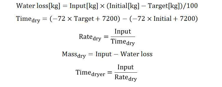 수식: 순환식 건조기