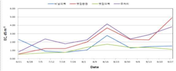 콩 시험포장의 염농도 변동