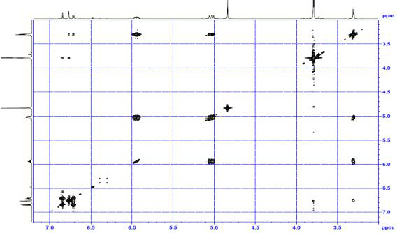 COSY spectrum of compound 3.