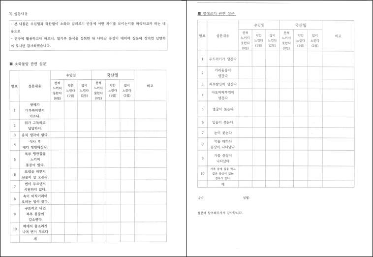 실제로 사용한 설문지