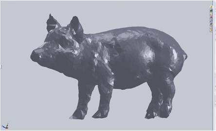 3D 스캐닝을 통한 돼지 모형 모델링 (측면)