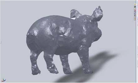 3D 스캐닝을 통한 돼지 모형 모델링 (후면)