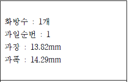 과일분석 측정 결과