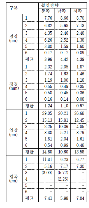 리얼센스 이미지해석 촬영방향에 따른 오차 비교