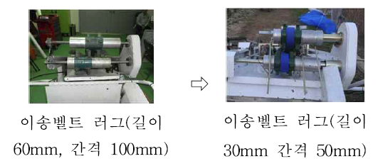 이송벨트 개선 및 롤러간격 확대