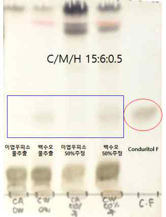 TLC기법을 활요한 백수오 지표성분 conduritol F의 유무 판별