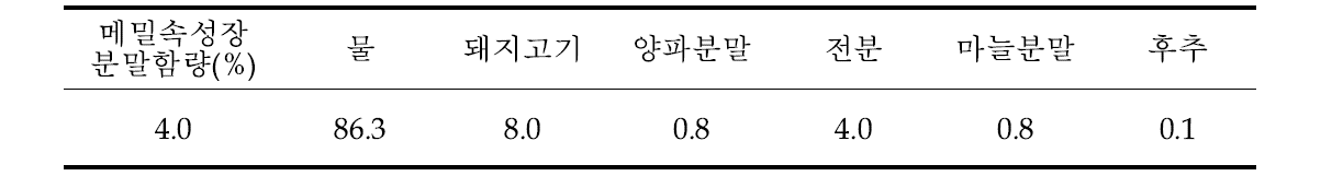 메밀속성장 분말 덮밥소스 배합비