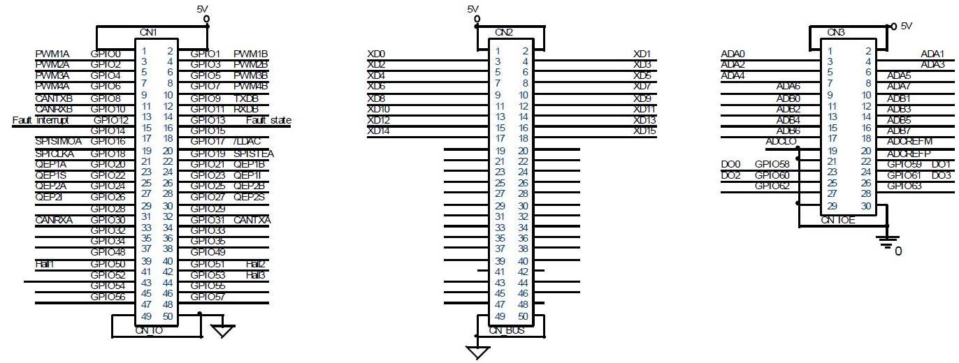 DSP 확장 Board의 Connector 회로도