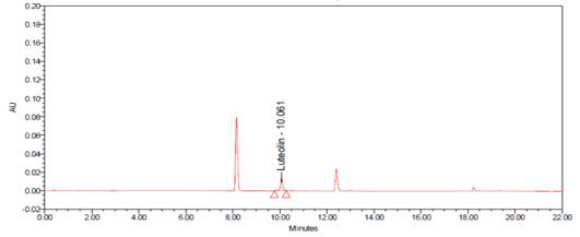 The HPLC chromatogram of luteolin emersion. Measured after 10days at 25℃.