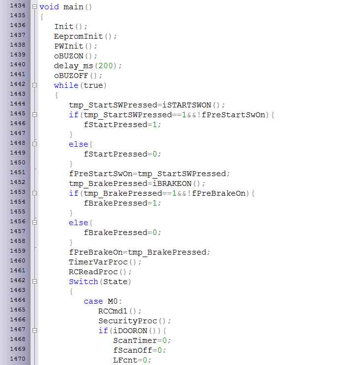 PIC16F877A의 main program의 앞부분