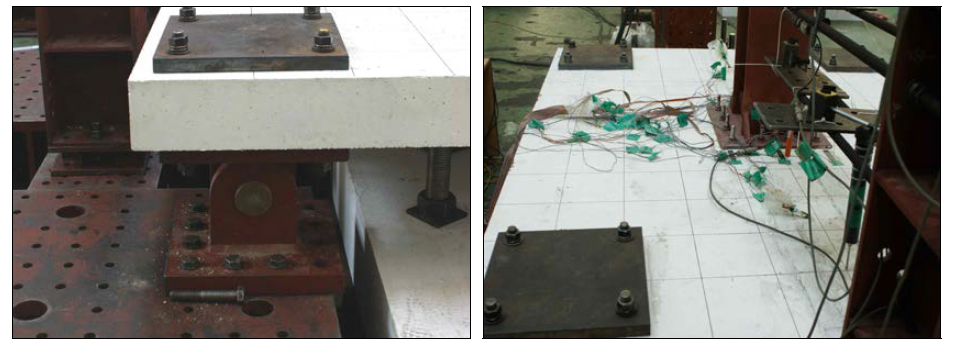 슬래브 지점 조건 및 균열 방지 덧댐판