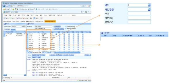 Mapping 기능을 이용한 실제 화면 개발 구성 예제