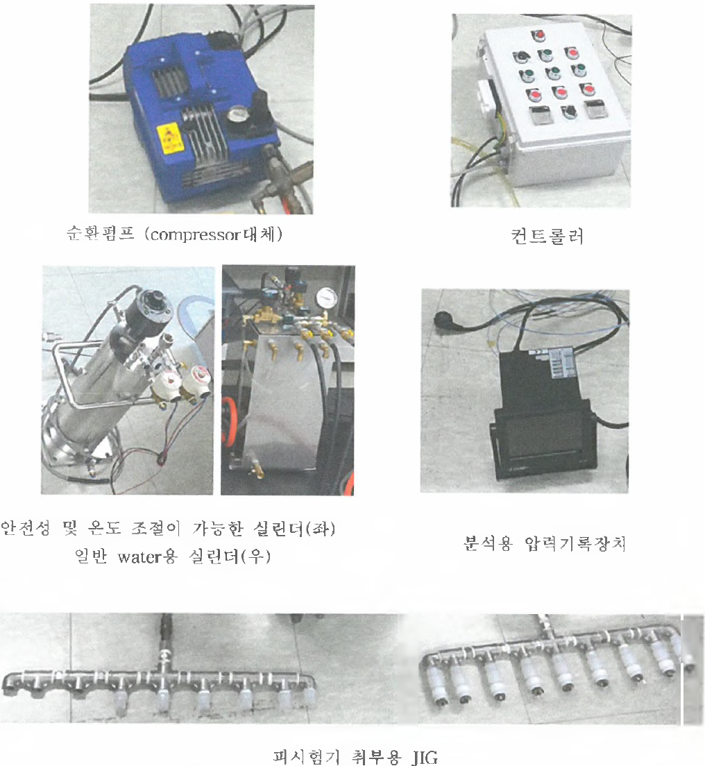 시뮬레이터 제작에 적용된 장비 및 부품 사진