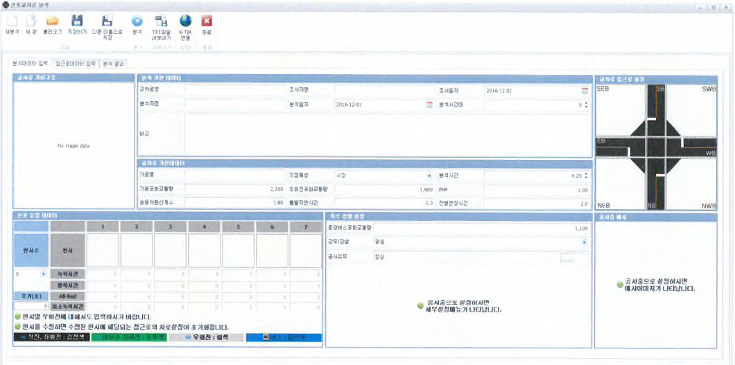 신호교차로 분석프로그램 화면