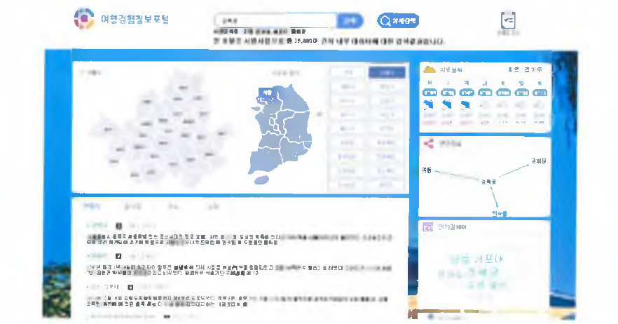 여행경험 정보 사이트 메인화면