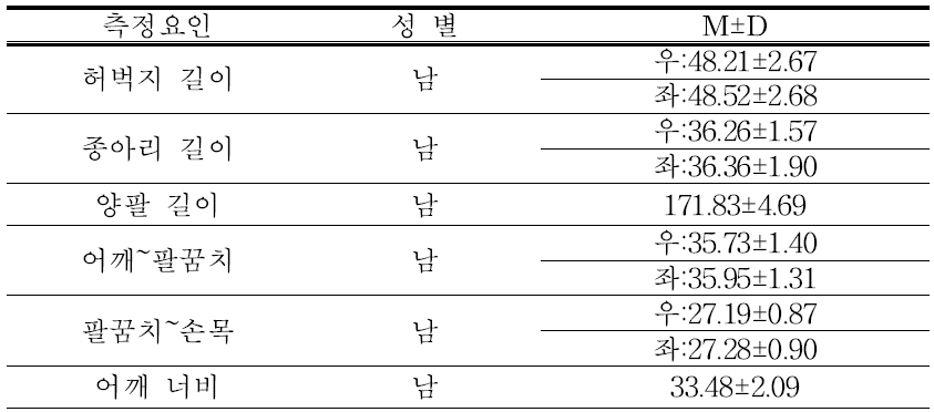 신체 분절 길이