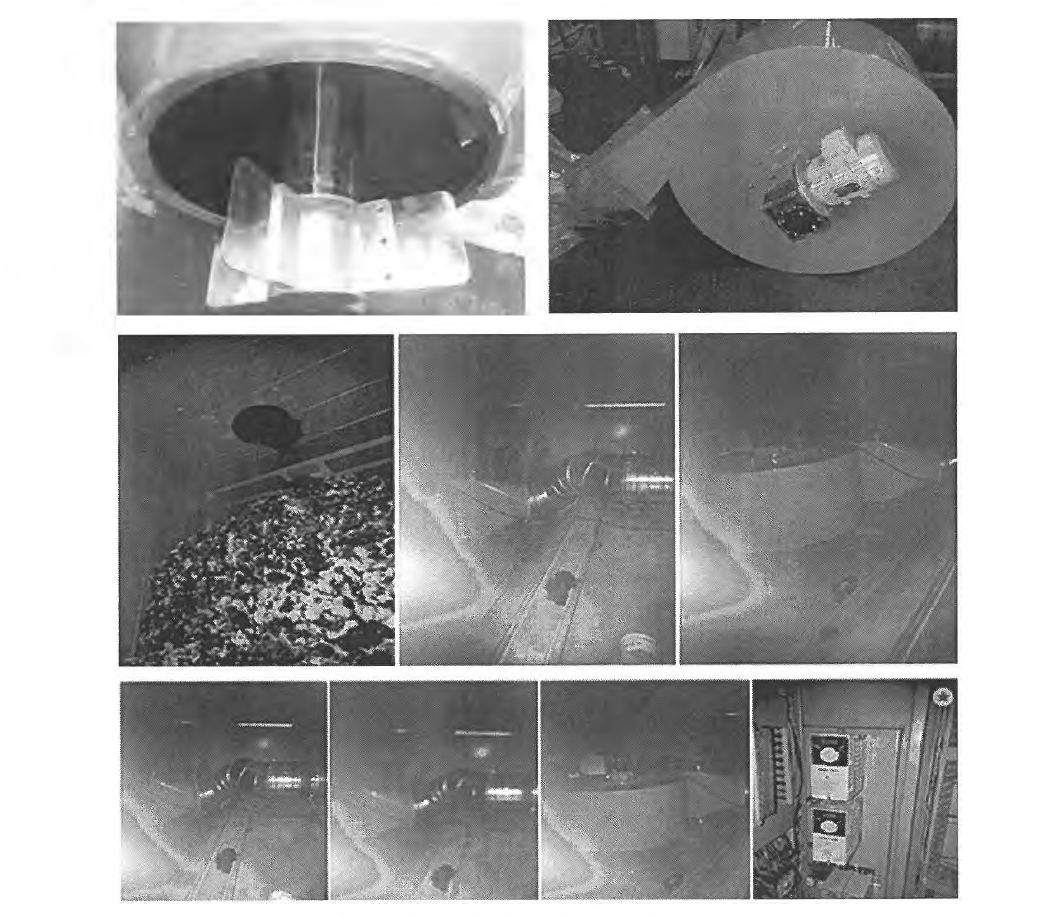 믹싱팬 실물 및 믹싱탱크 내 설치 사진