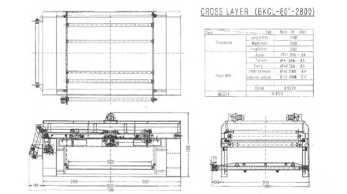 Crosslapper M/C 개선 도면