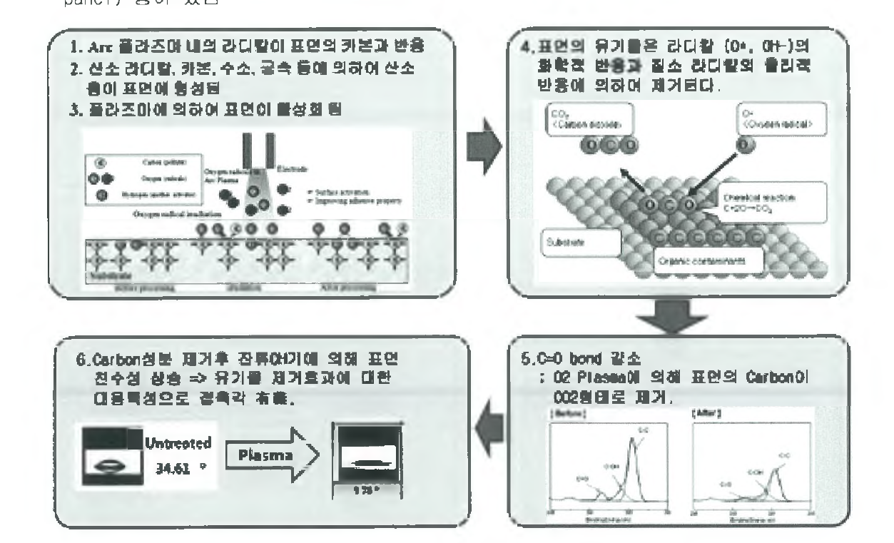 토치형 AP 플라즈마의 유기물 제거 이론