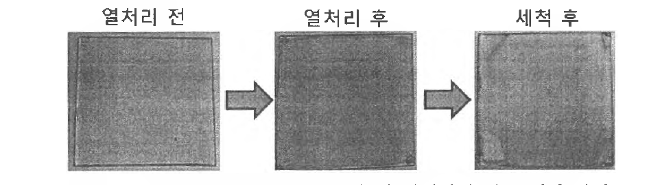 제조된 PEDOT 기상 중합 및 열처리에 따른 색상 변색