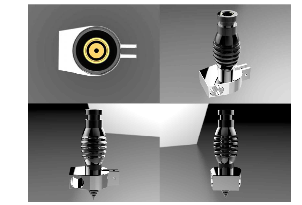 정밀 Hotend CAP(시료공급장치)의 기구부 3D 설계 개념도