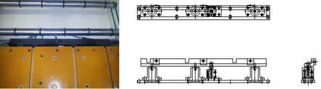 X축 WORK STOPPER 장치의 설치 사진 및 도면