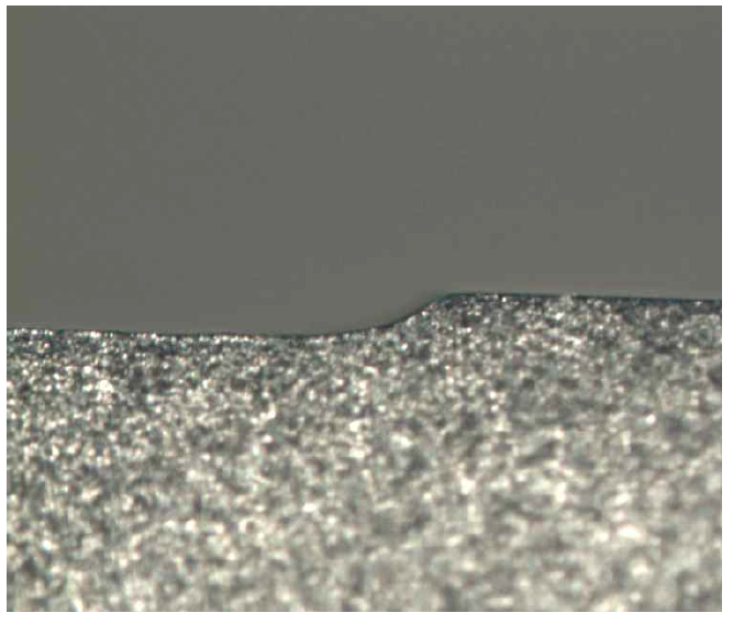 Pin 모서리 R 가공 현미경 사진