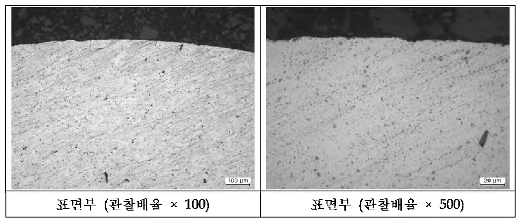 피스톤 로드 원소재의 미세조직