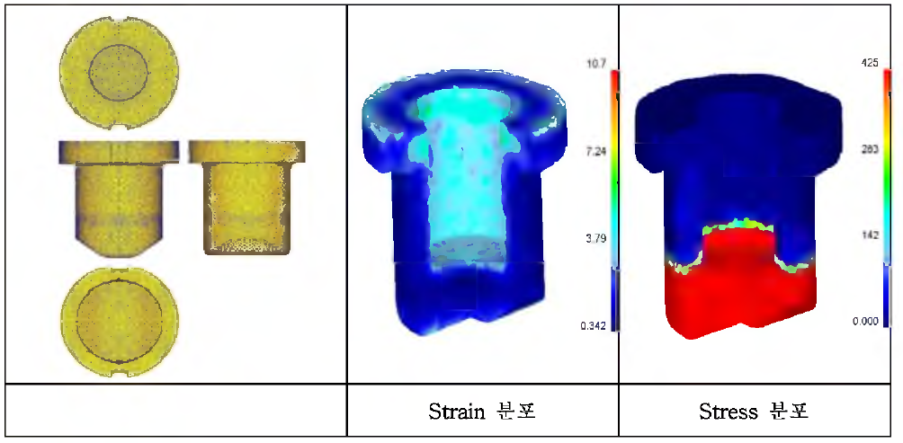 5공정 결과 변형률 및 응력분포