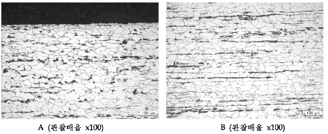 원소재의 미세조직 관찰