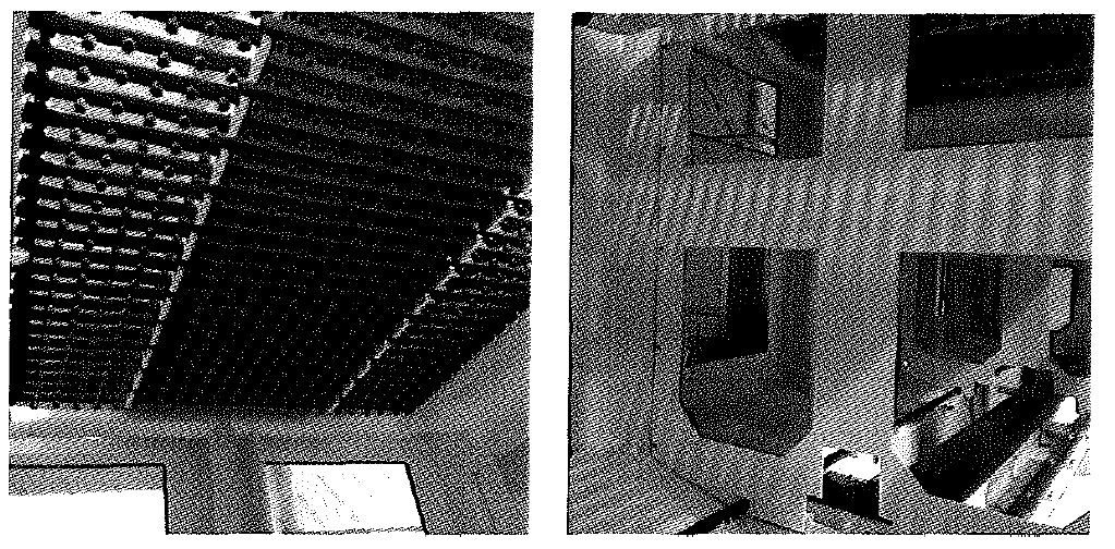 (좌)적용된 Spray 노즐, (우) Chamber간 설치된 Sliding door