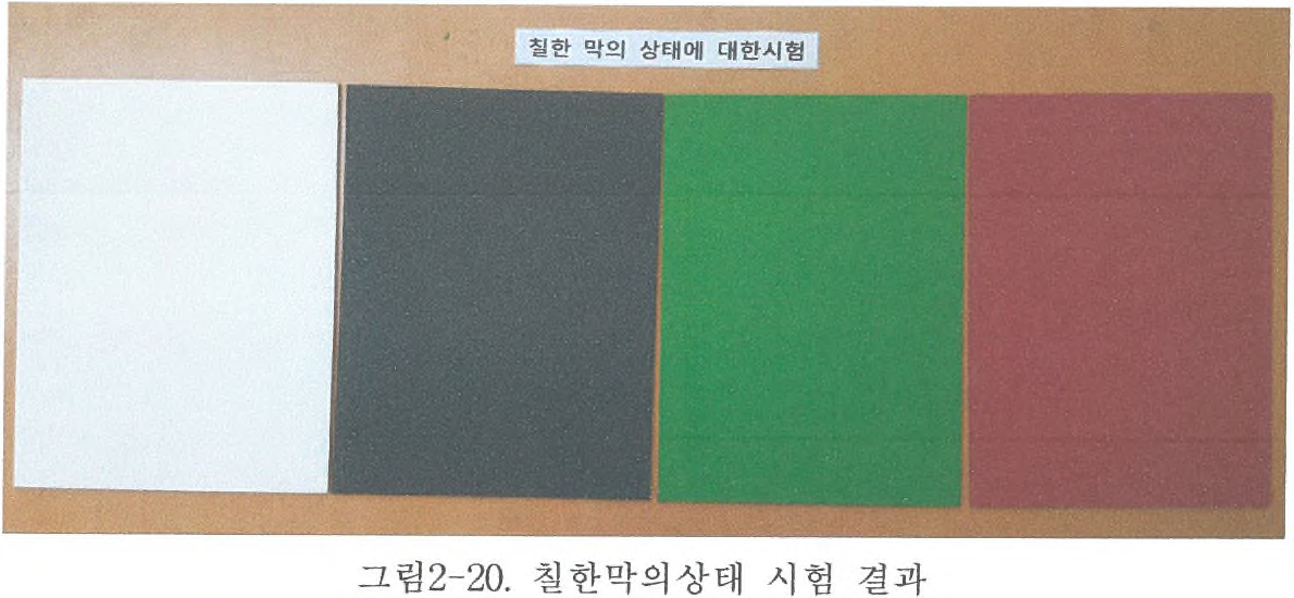 칠한막의상태 시험 결과