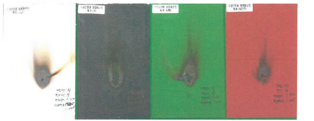 방염성능 시험 결과