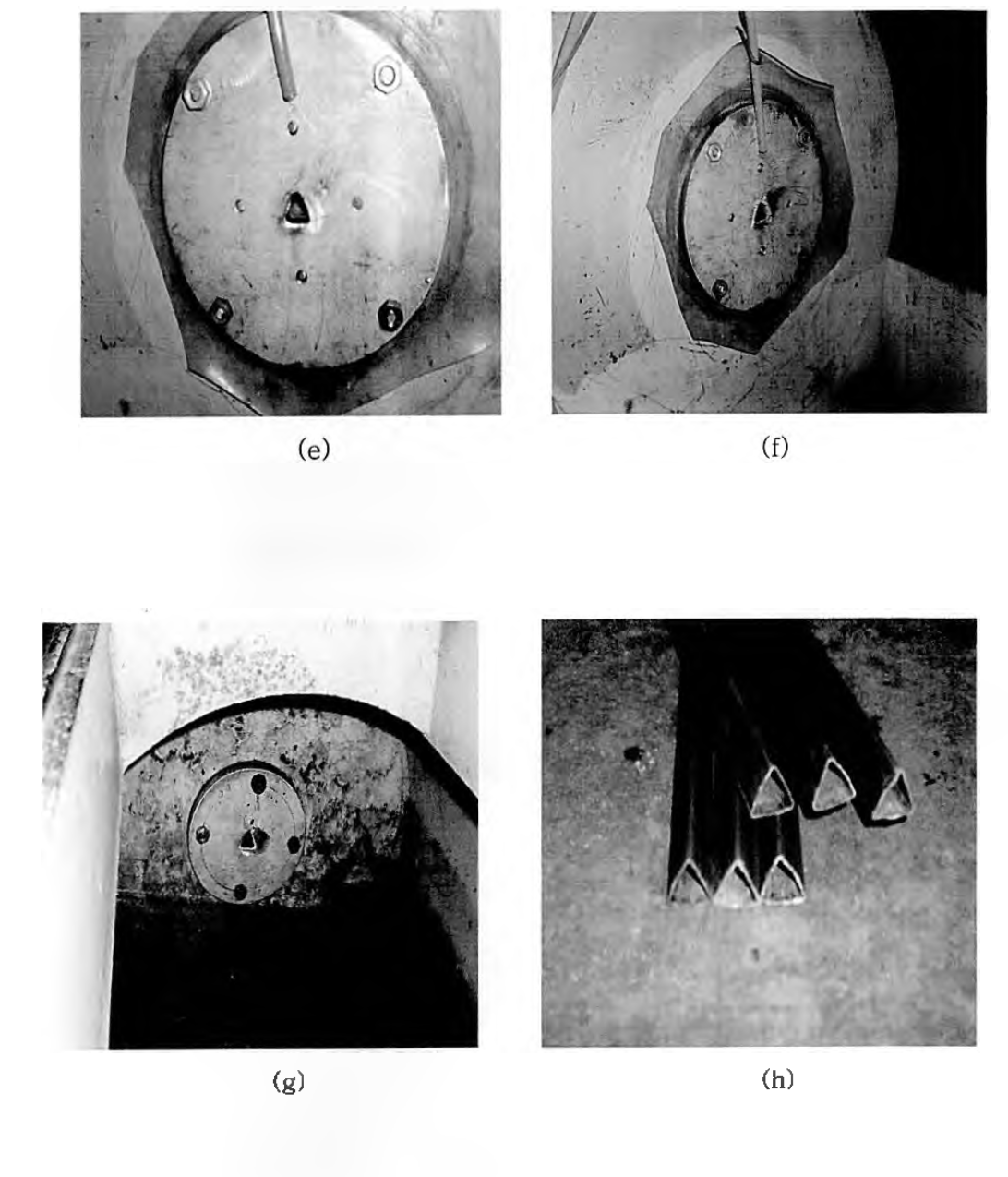 (e), (f), (g) 냉각싸이싱 말단부 (h) 냉각포마